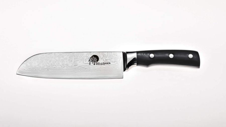 HP7 C Dellinger Proffesional Damascus-kuchyňský nůž Santoku 7"-VG10–67 vrstev-Série Dellinger Tiny Wave