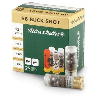 12/70 Buck Shot - průměr broku 4,5 mm, 5,1 mm, 6,1 mm, 7,6 mm, 8,4 mm