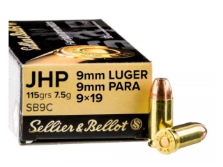 Pistolový náboj S&B 9 mm Luger JHP 7,5g