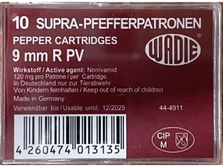 Pepřové náboje Wadie cal. 9mm R PV 10 ks