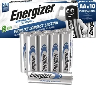 Energizer Ultimate Lithium AA, Velikost baterie AA, napětí 1,5 V, 3000 mAh, počet kusů v balení 10