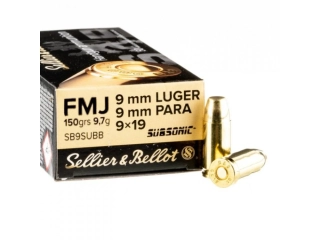 9 mm Luger 9,7 g FMJ - Subsonic 150grs/9,7g