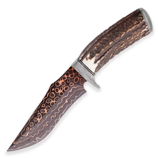 H347 Sběratelský nůž Dellinger Copper Crown dark damascus